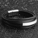 BRACELET HOMME CUIR ET ACIER