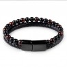 bracelet homme perles et cuir