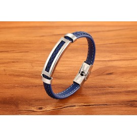 bracelet cuir bleu nuit