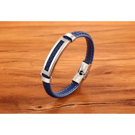 bracelet cuir bleu nuit