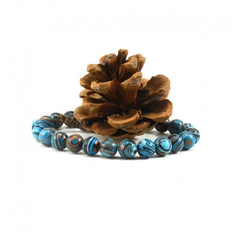 bracelet perles bleues/ vertes
