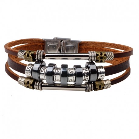 bracelet homme cuir "tribal"