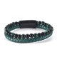 bracelet homme cuir vert et perles vertes