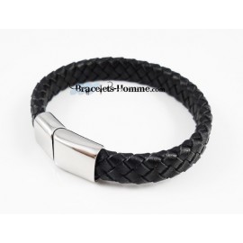 Bracelet homme cuir tressé