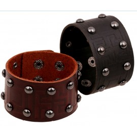 Bracelet de force en cuir style rock