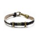 Bracelet homme cuir, bronze et cordon tressé