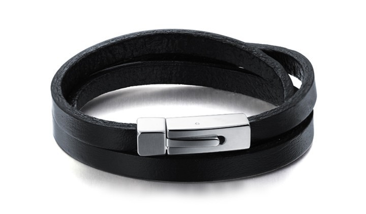Bracelet homme cuir  acier Jourdan  RC018H  RC018H