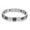 Bracelet homme acier  avec  pierres  magnétiques