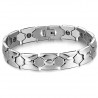 Bracelet homme acier et pierres hématites