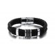 Bracelet homme cuir tressé 2 liens