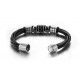 Bracelet cuir décoration acier inox