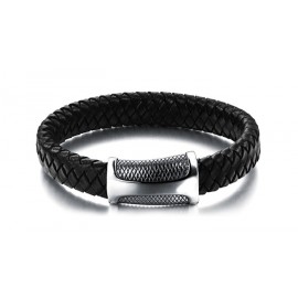 Bracelet homme  cuir fermoir aimantée design