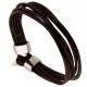 Bracelet homme cuir marron 8 liens