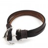 Bracelet homme en cuir encre acier