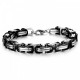 Bracelet homme acier noir et argenté