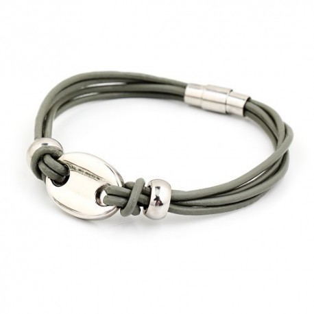 Bracelet homme gris à 4 liens