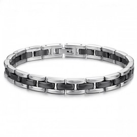 Bracelet homme acier et céramique