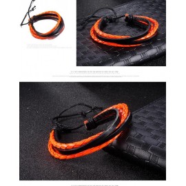 bracelet homme noir et orange