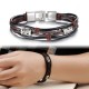 Bracelet cuir marron et noir 4 brins