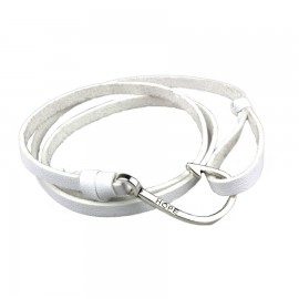 bracelet homme cuir blanc hameçon