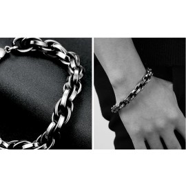 Bracelet homme en acier inoxydable bicolore