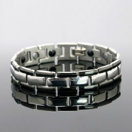 bracelet acier et pierres magnétiques