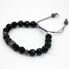 BRACELET PERLES NOIRES MULTIFACETTES