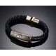 bracelet homme cuir et alliage