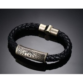 bracelet homme cuir et alliage