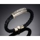 bracelet homme cuir et alliage