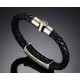 bracelet homme cuir et alliage