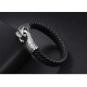 bracelet homme cuir noir "tête de serpent"