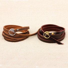 Bracelet homme en cuir style hippie noir,brun foncé ou marron