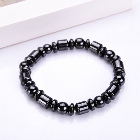 bracelet perles  hématites noires magnétiques