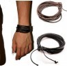 duo de 2 bracelets cuir noir ou marron