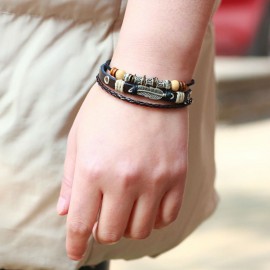 bracelet cuir et breloques