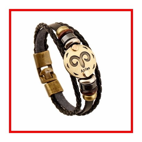 bracelet cuir signe zodiac BELIER