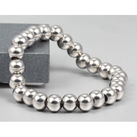 BRACELET BILLES EN  ACIER INOXYDABLE