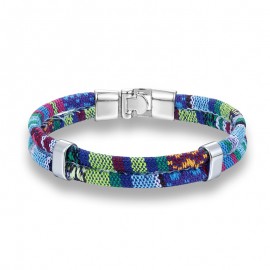 Bracelet homme  coton bleu foncé