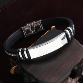 bracelet homme silicone et acier