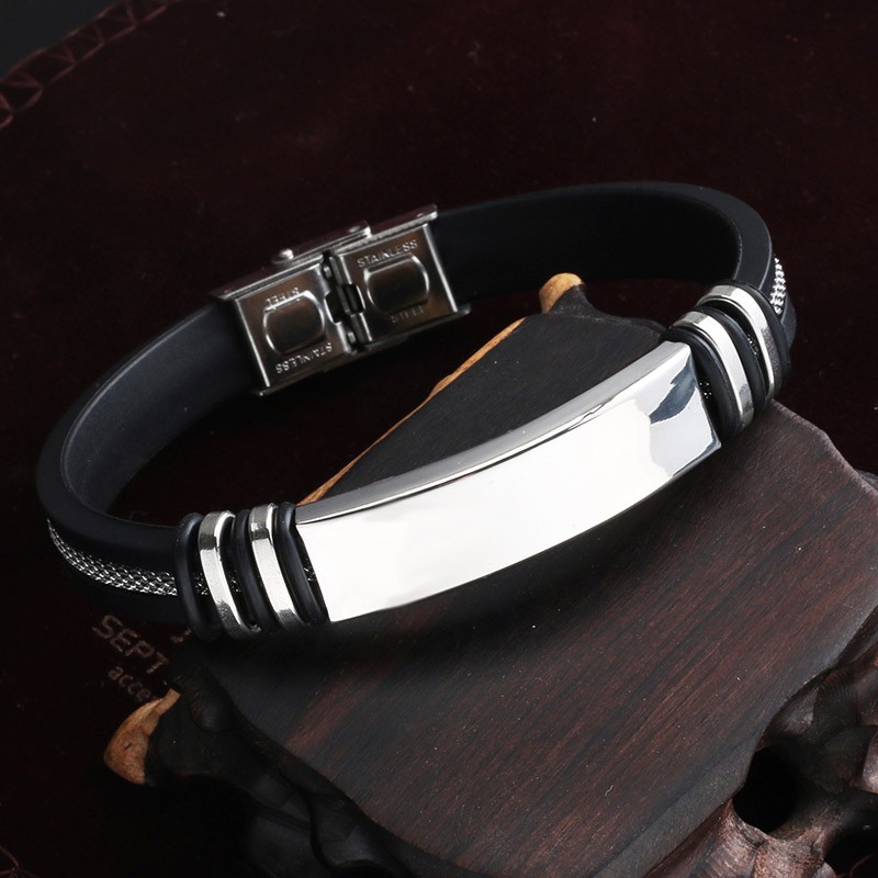 bracelet homme silicone et acier - Bracelets- homme.com